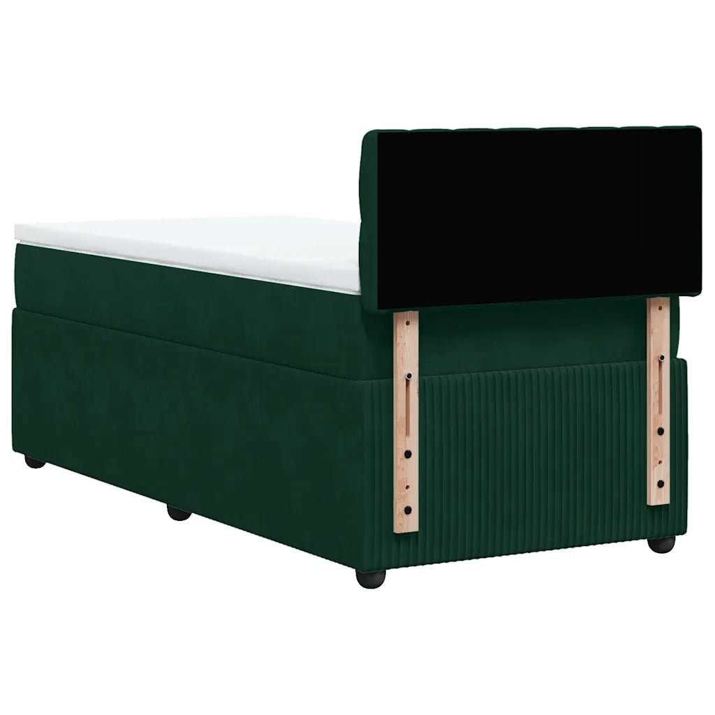 Giroletto a Molle con Materasso Verde Scuro 90x200 cm Velluto 3289947