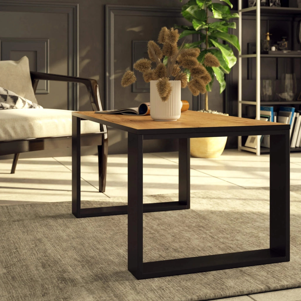 Tavolino da caffè AKORD NOX Quercia Craft 92 cm gambe Nere 92x53x45 cm