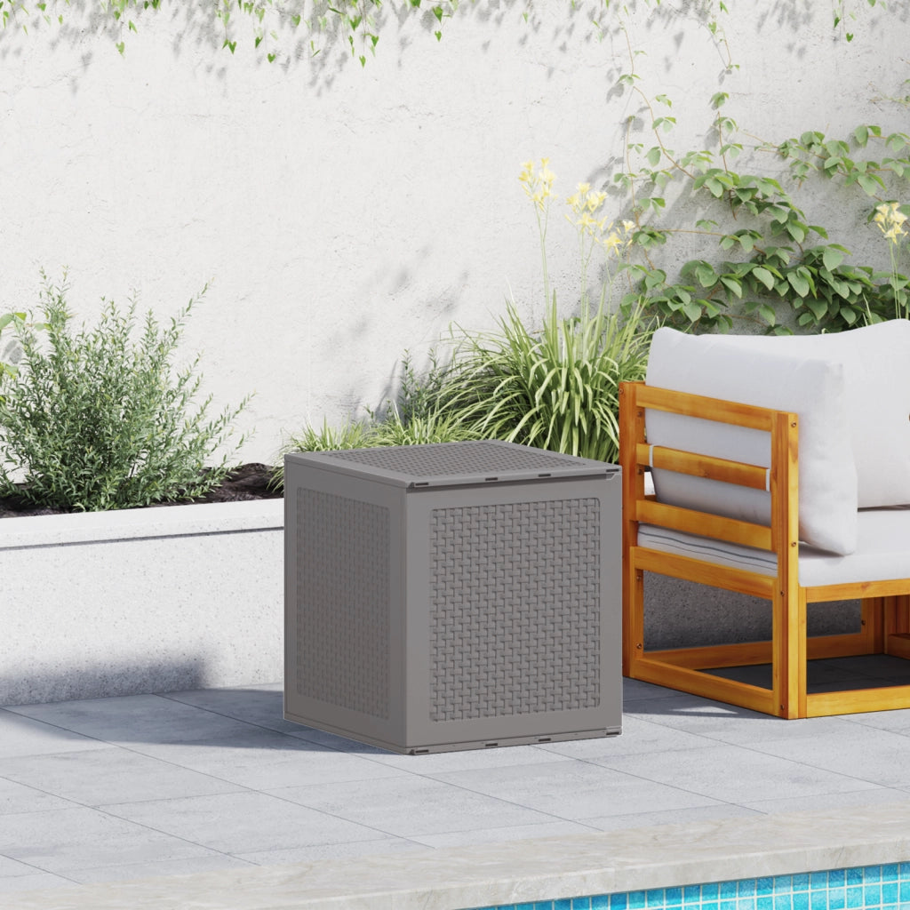 Scatola di Stoccaggio da Giardino Grigio Chiaro 55x53x57 cm PP