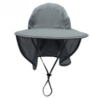 Cappello da sole unisex per attività all'aperto con visiera e cappuccio - Grigio scuro
