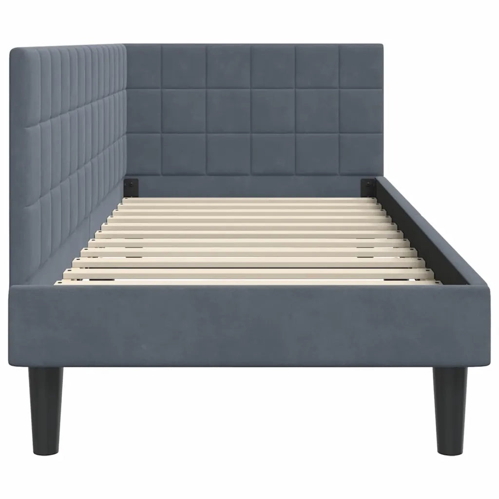 Cornice del letto ad angolo Grigio scuro 80 cm x 200 cm Velluto 42016409