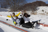 Slitta per Neve 135x38x34 cm in Acrilico Pomodone Slittone Grigio Scuro