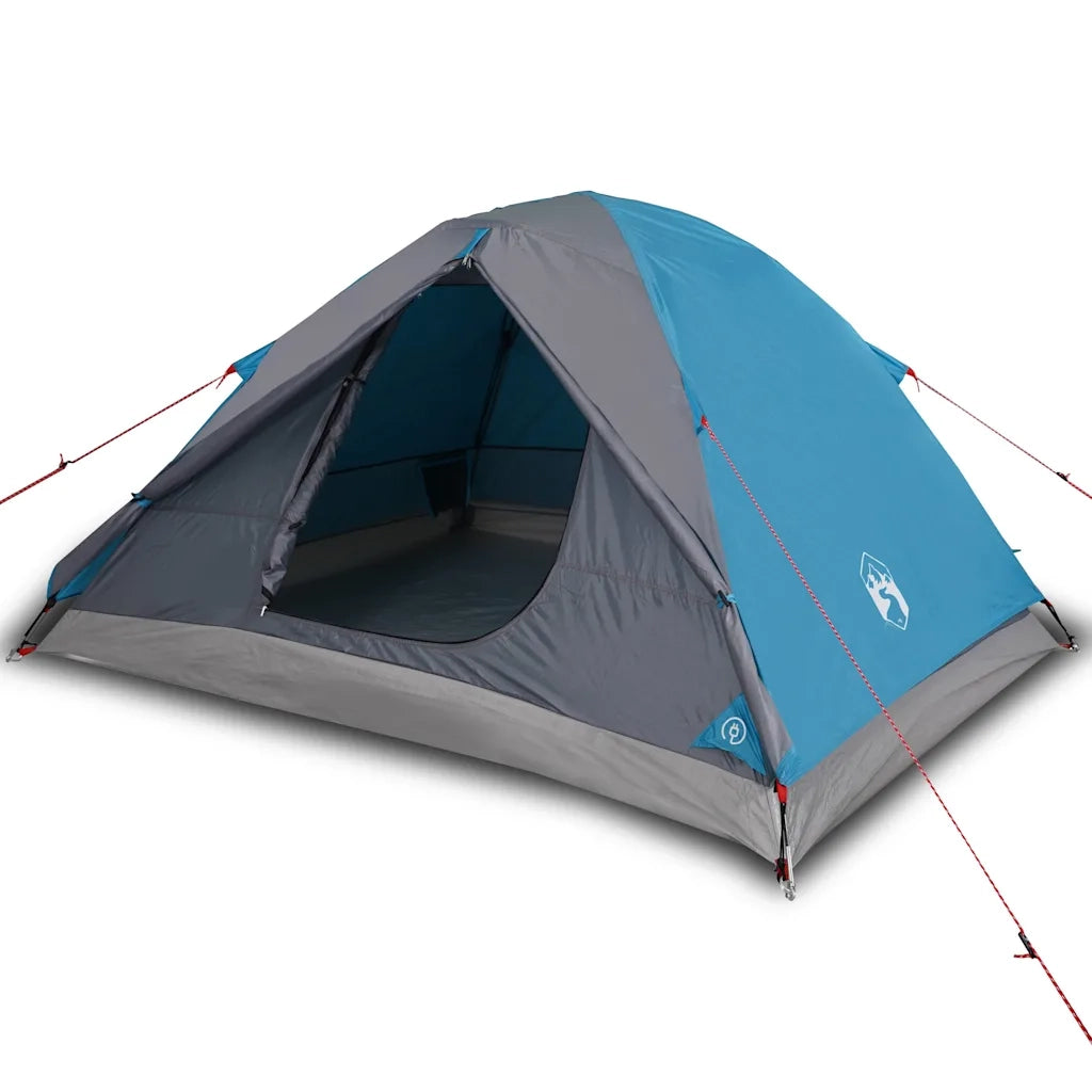 Tenda da Campeggio a Cupola per 3 Persone Blu Impermeabile 94410