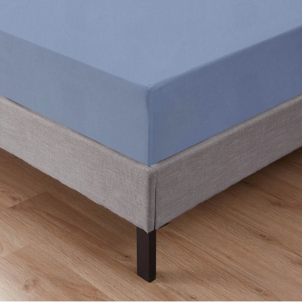 Lenzuolo Sotto Con Angoli Elastici 100% Puro Cotone  Azzurro - Singolo