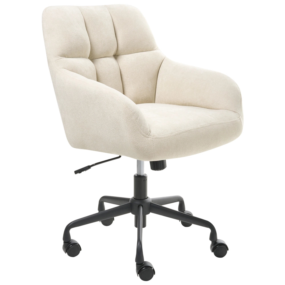 Sedia da ufficio in tessuto Beige chiaro Girevole Funzione Regolabile Mobili da Ufficio