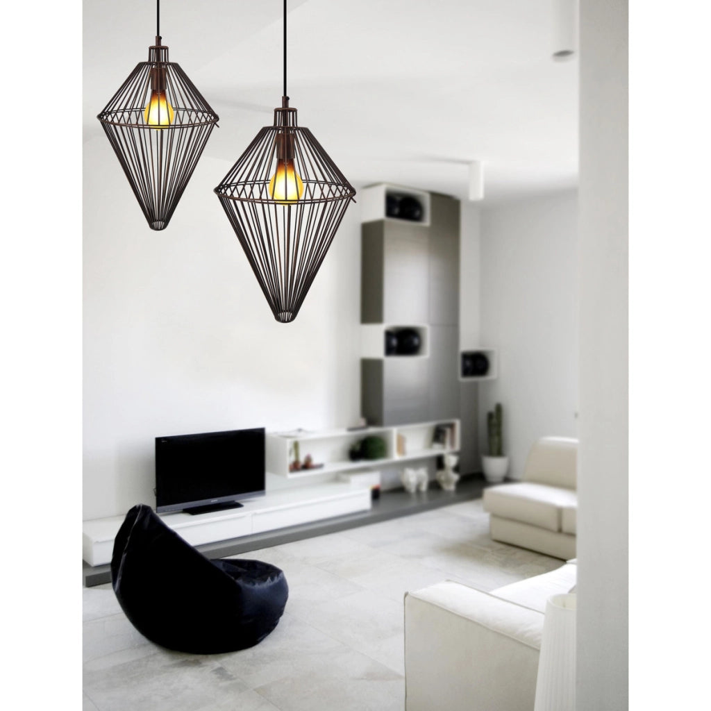 Lampada a Sospensione Delta in Rame Industriale