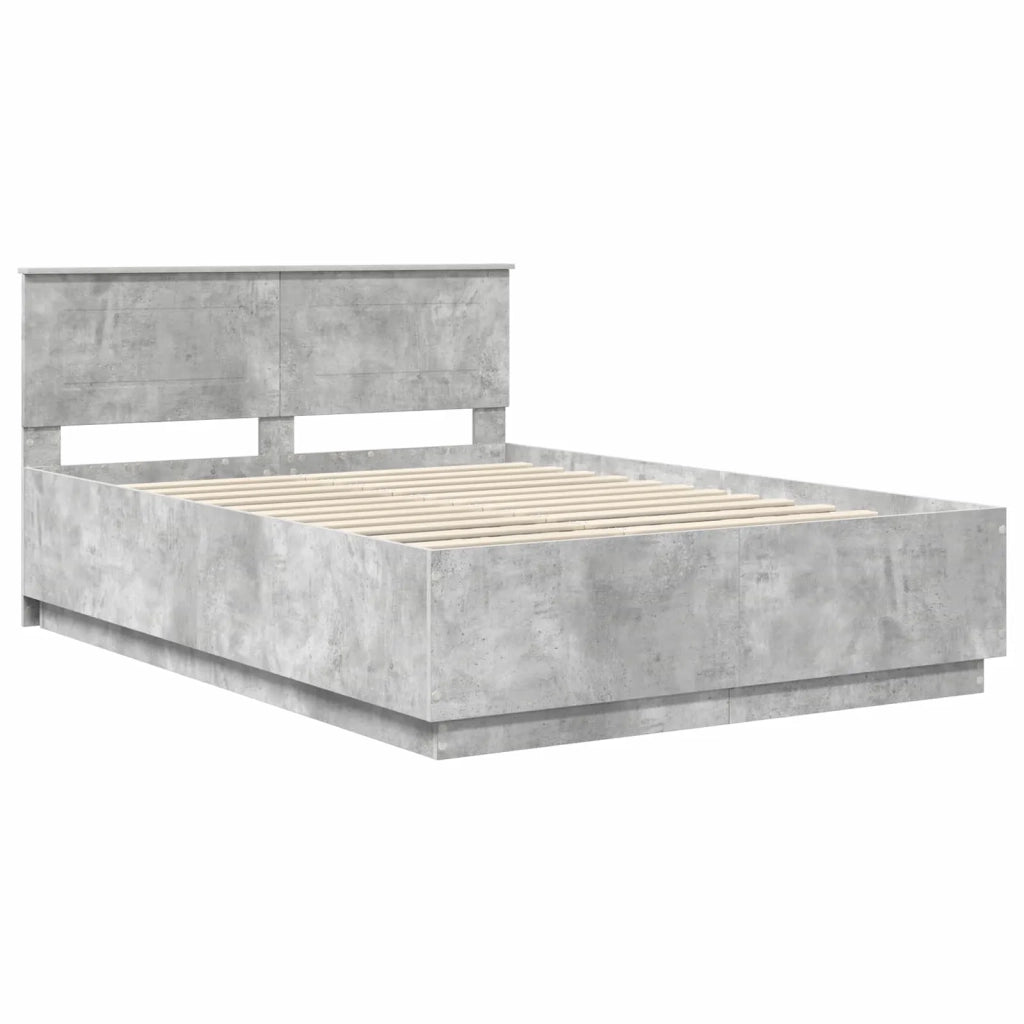 Struttura del letto con testiera Grigio Cemento 160 x 200 cm