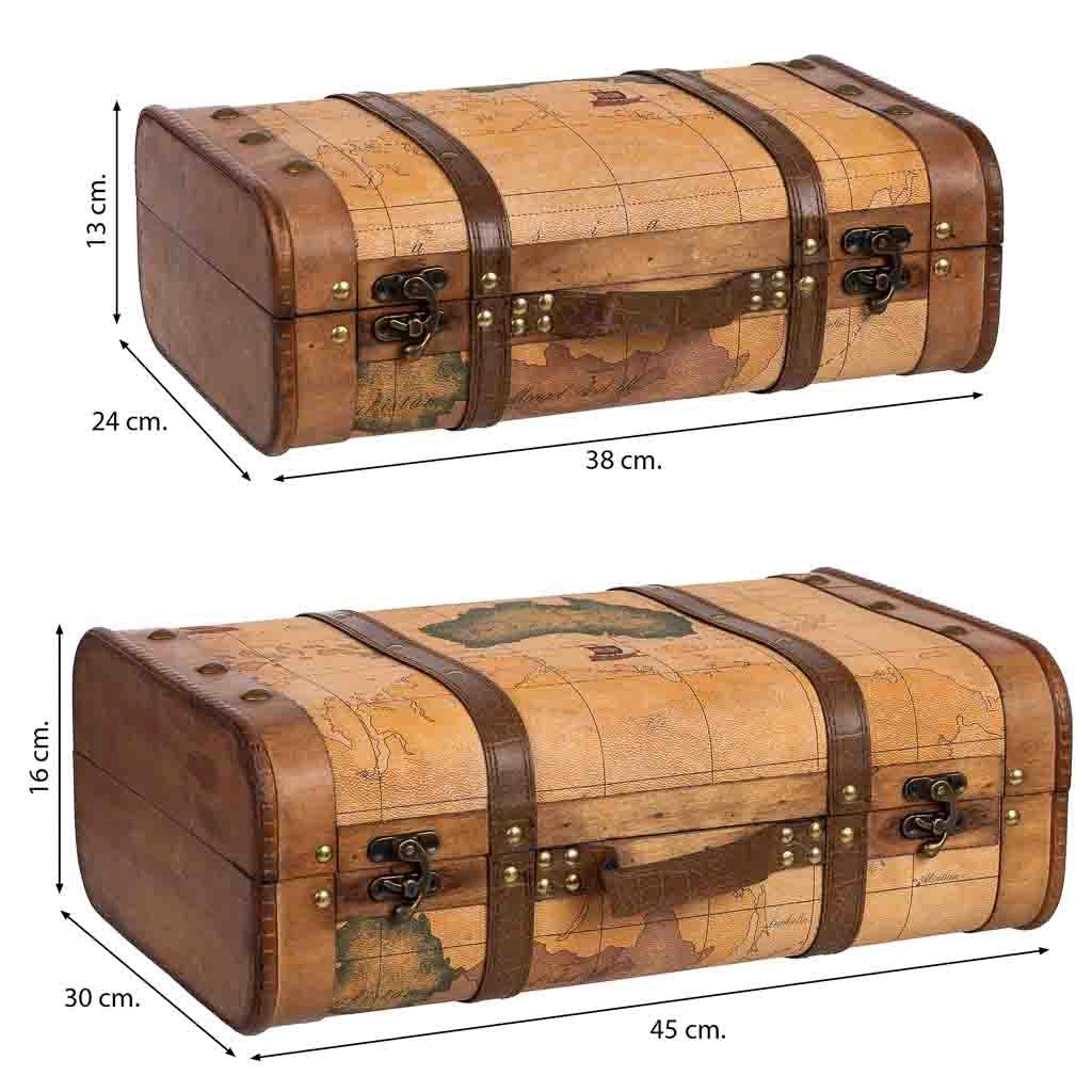 Valigia in legno marrone 45x30x16/38