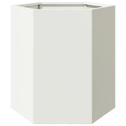 Fioriera | Cassetta per fiori | Vaso da Giardino Bianca Esagono 46x40x45 cm in Acciaio