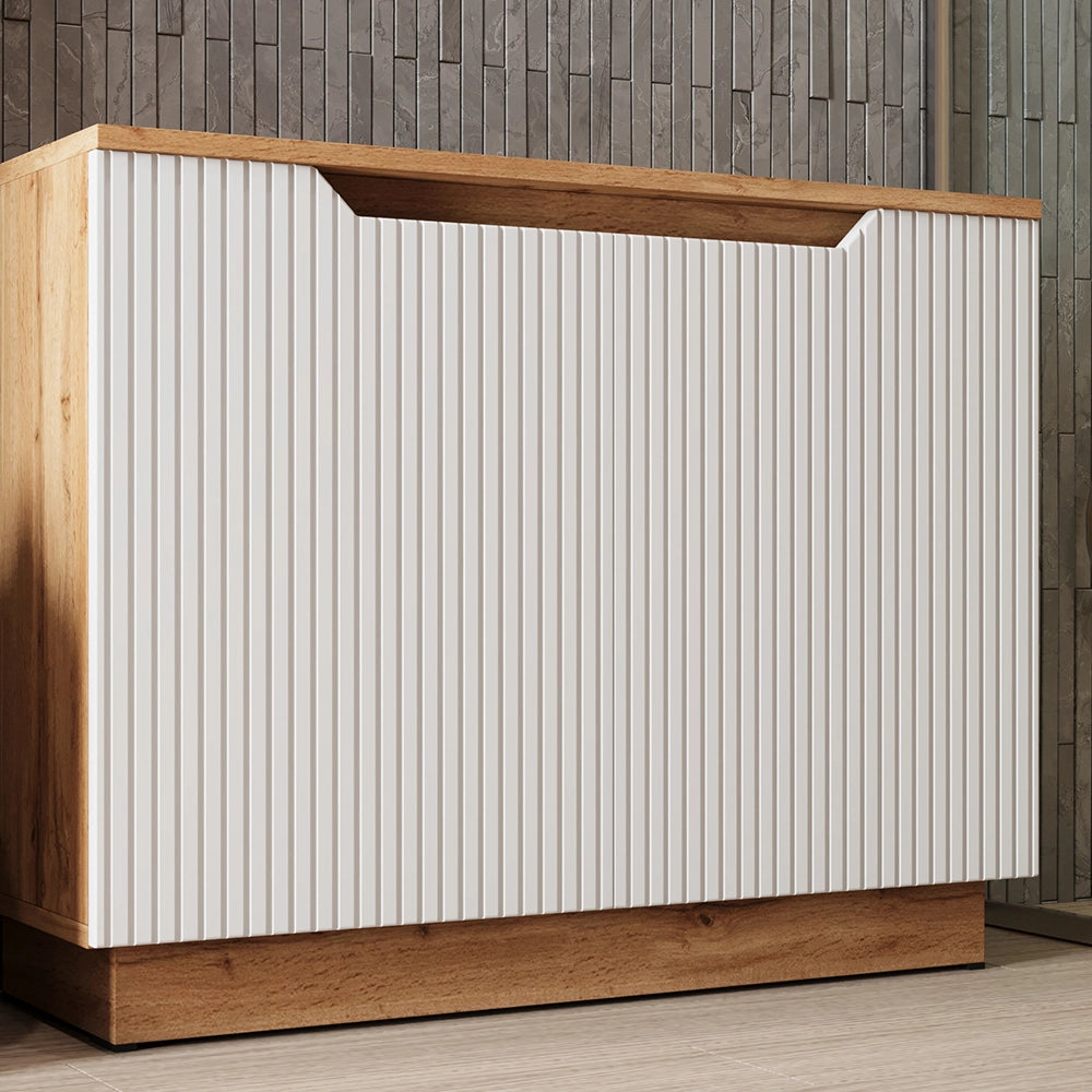 Vicco Mobile sottolavabo per bagno Rovere/bianco a strisce 79.6 x 62.1 cm con 2 porte