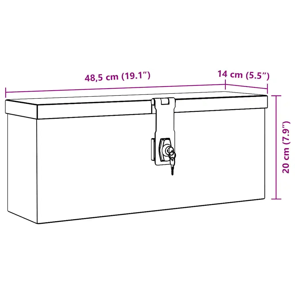 Cassetta in Alluminio 48,5x14x20 cm Argento CFW9963625