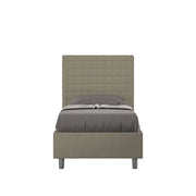 Letto singolo contenitore imbottito 90x200 similpelle cappuccino Sunny