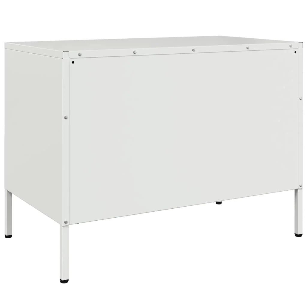 Mobile TV multimediale mensola TV credenza TV adatto per sala da pranzo soggiorno camera da letto 68 x 39 x 50,5 cm acciaio bianco 02_0026157