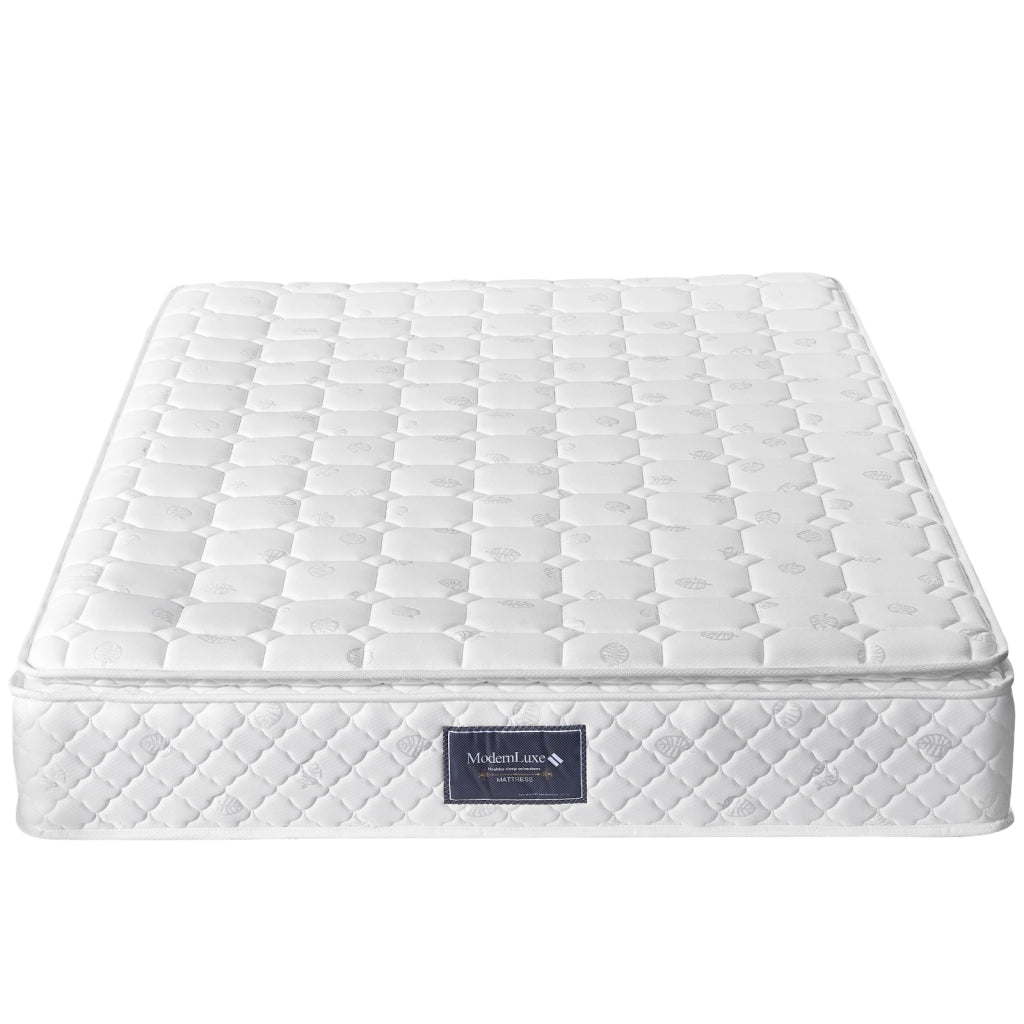 Materasso una piazza e mezza 140x200x25 cm a molle insacchettate 7 zone H2 H3 ortopedico con schiuma fredda e rivestimento in microfibra - bianco
