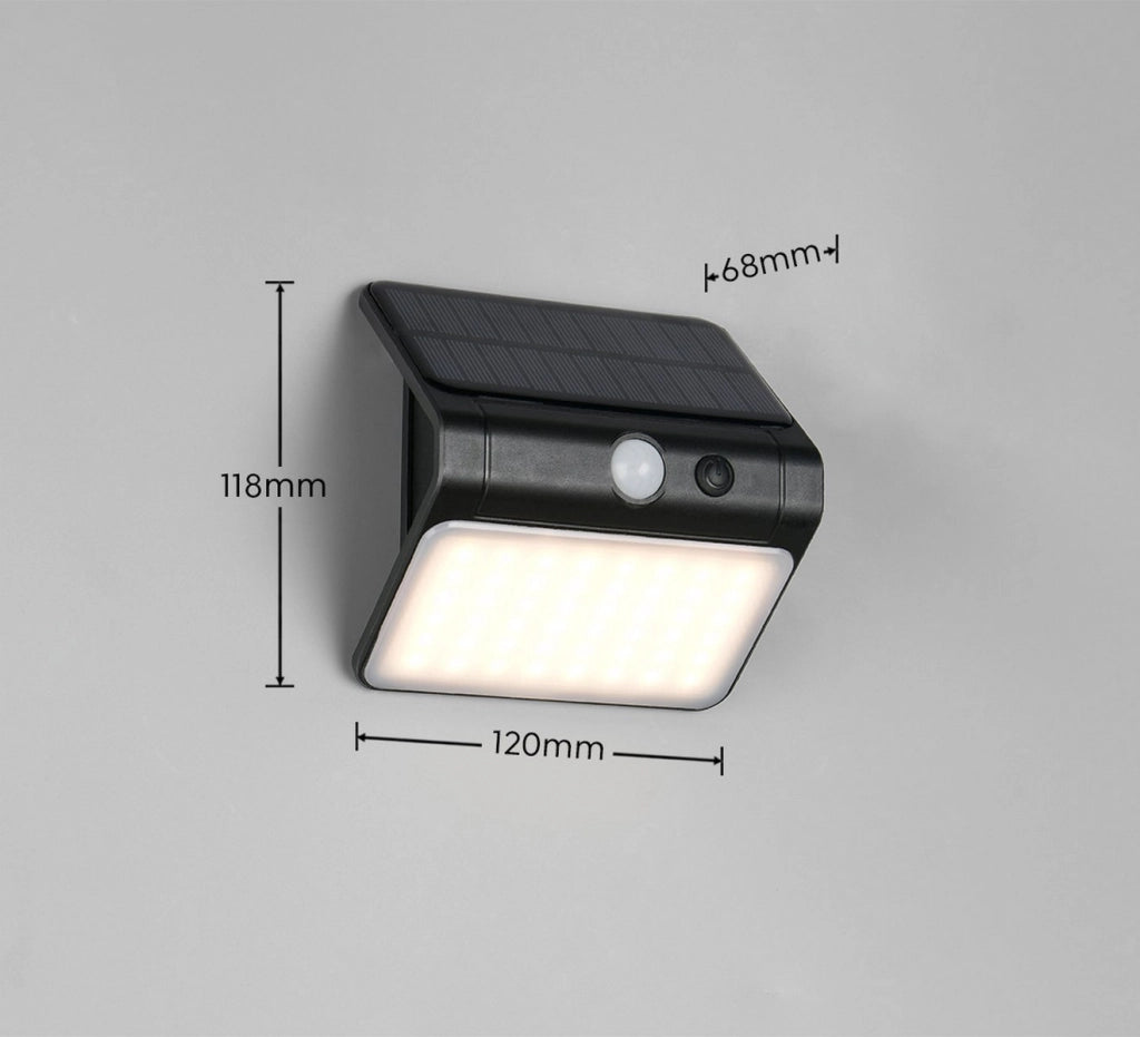 Applique da esterno nera solare PIR LED 3W IP44 OLINDA RL