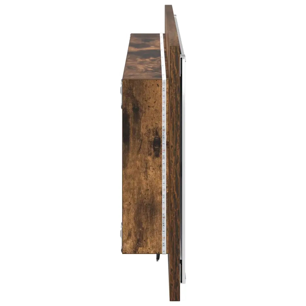 Specchio Rovere fumé 90 x 8,5 x 37 cm Legno multistrato 822817