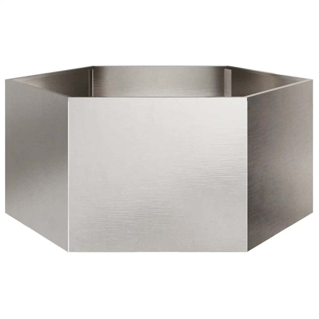 Fioriera da Giardino Esagono 104x90x45 cm in Acciaio Inox