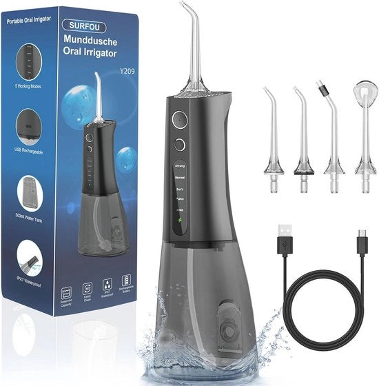 Waterflosser Professionale per Ottima Igiene Orale - Bagnato portatile con Tre Modalità di Pulizia