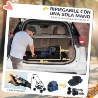Passeggino per Cani 3 in 1 Pieghevole con Borsa Trasportino e Cestino Inferiore, Blu
