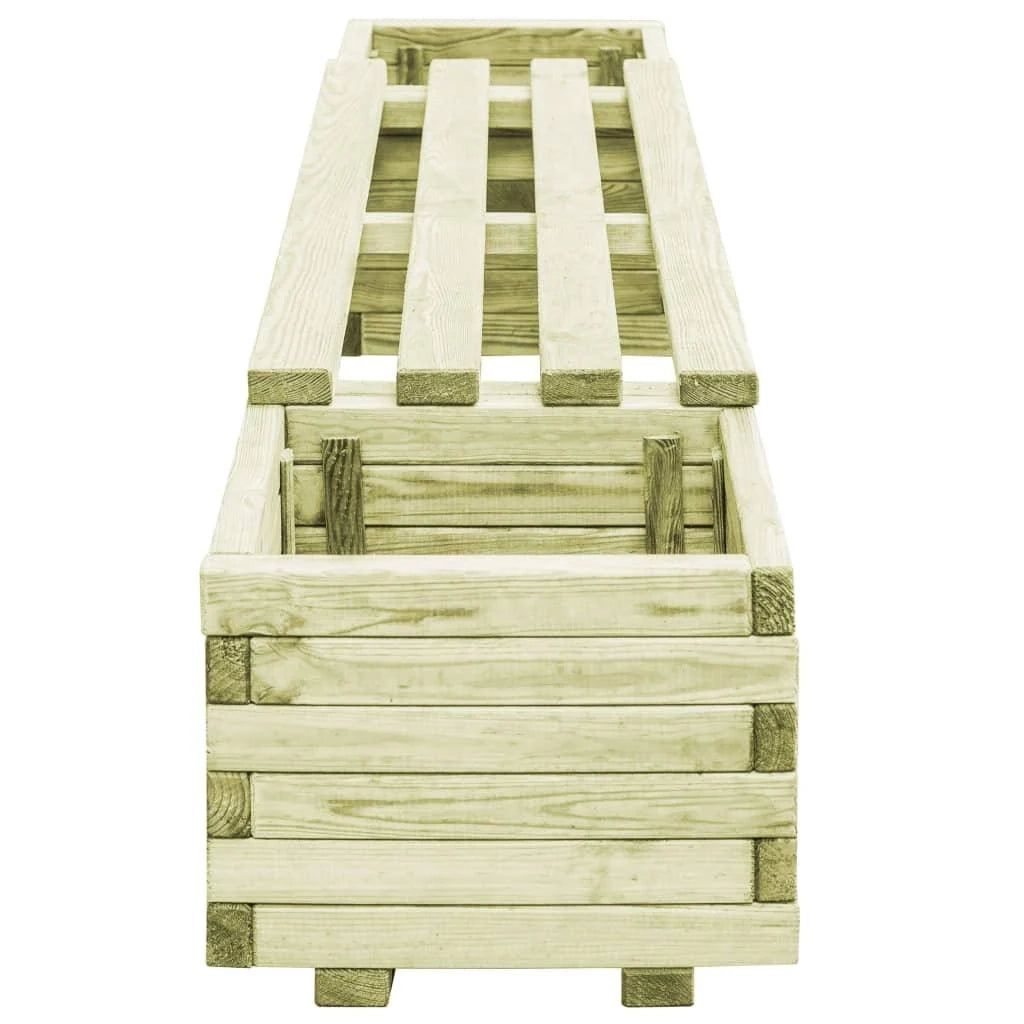 Panchina da giardino con fioriere legno di pino impregnato 02_0001366