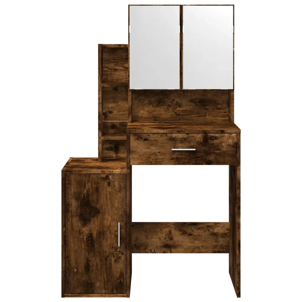 vidaXL Toeletta con Armadietto Rovere Fumo 80x35x132 cm