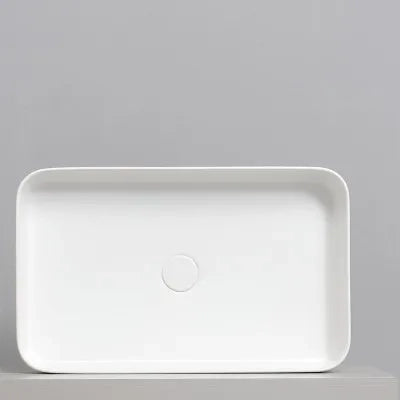Lavabo da appoggio rettangolare 65 in ceramica bianco lucido  Epsilon