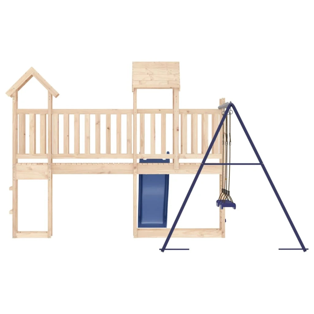 Altalene per parco giochi all'aperto scivolo altalene robuste giochi da giardino 495 x 339 x 214 cm legno di pino massiccio 02_0004641