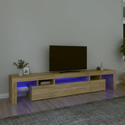 Mobile Porta TV con Luci LED-Credenza per TV Rovere Sonoma 215x36,5x40 cm