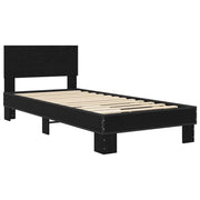 Letto singolo | Letto per adulti | Struttura letto con testata Rovere Nero 80 x 200 cm