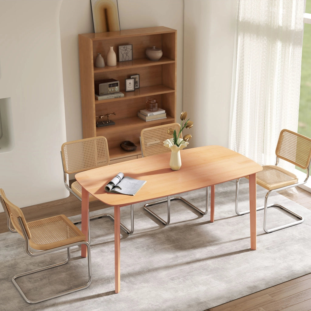 Tavolo da pranzo allungabile rettangolare in legno massello per 6 persone ¨C Minimal ¨C naturale 150x80x76