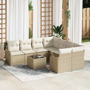 Set Divano da Giardino con cuscino 9 pcs Beige e Crema 3354310