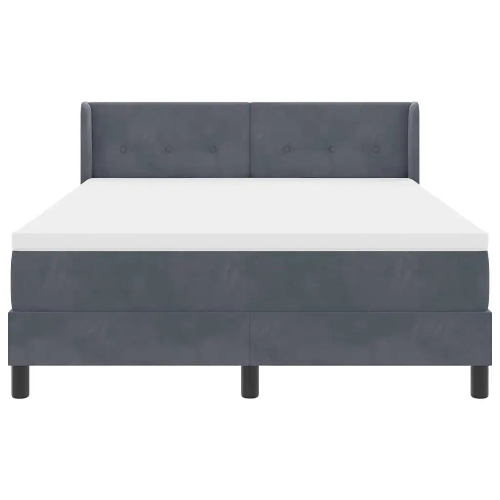 Letto a molle con testiera Grigio scuro 200 x 160 cm Poliestere