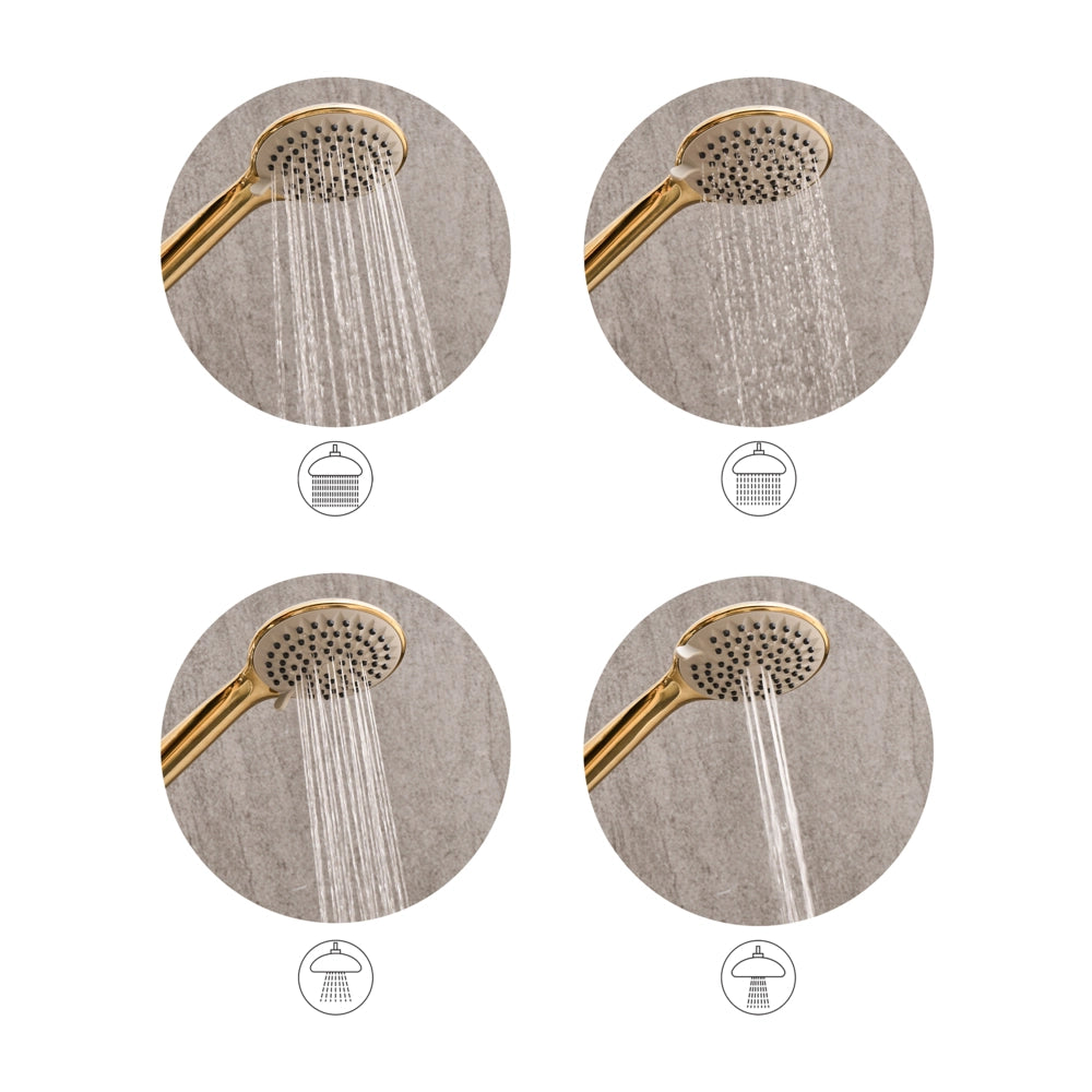Set doccia classico moderno con tubo 4 modalità di getto Metallo Oro Tarma