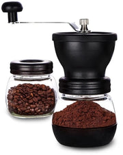 Molitore Manuale per Caffè – Ceramico – 2 Bicchieri di Coccio – Per Espresso, French Press & Filtrazione