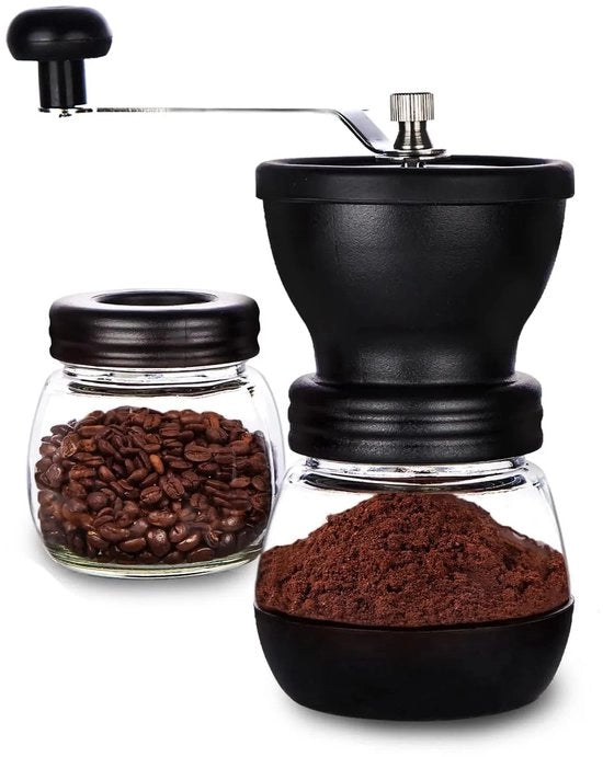 Molitore Manuale per Caffè – Ceramico – 2 Bicchieri di Coccio – Per Espresso, French Press & Filtrazione
