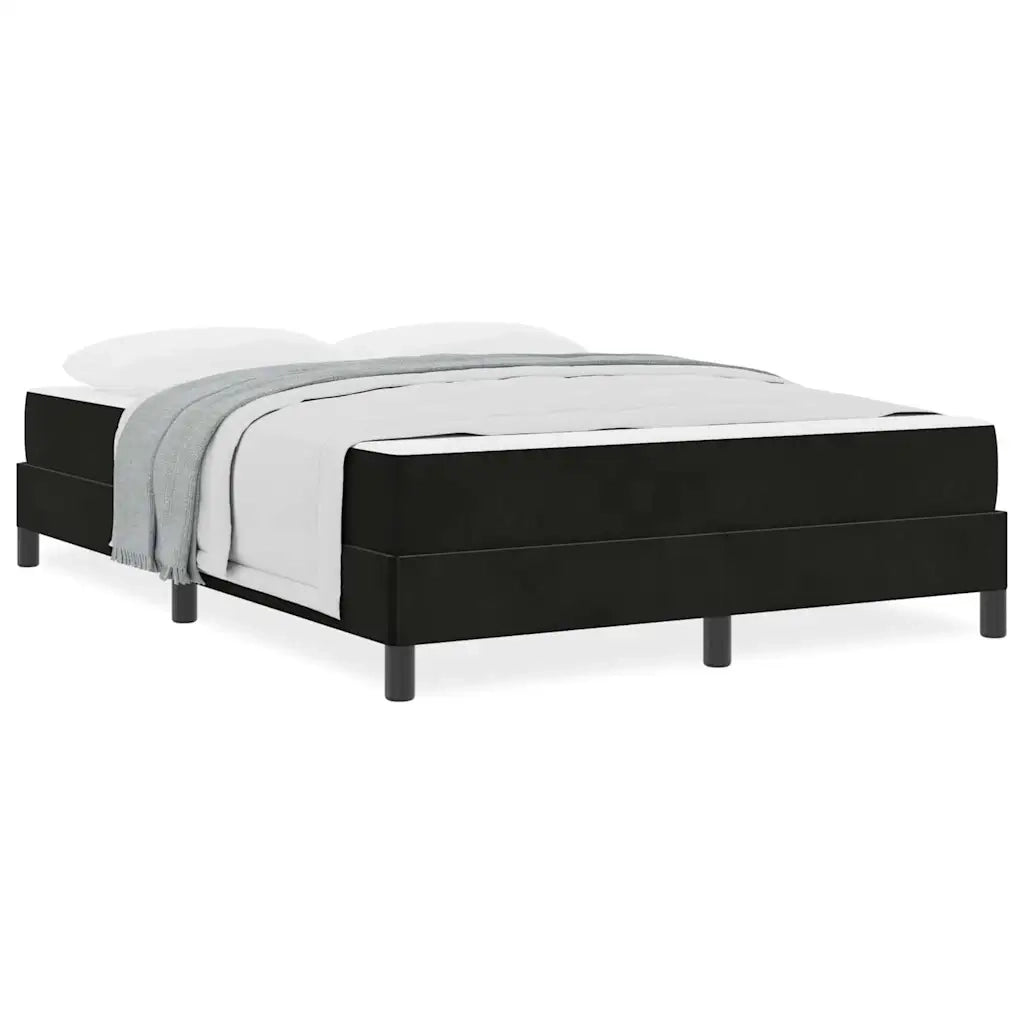 vidaXL Letto box spring con materasso Nero 160 x 200 cm Velluto