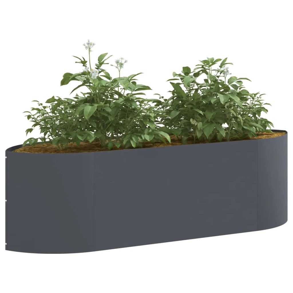 Letto rialzato da giardino Antracite 140 x 40 x 40 cm Acciaio 8011714