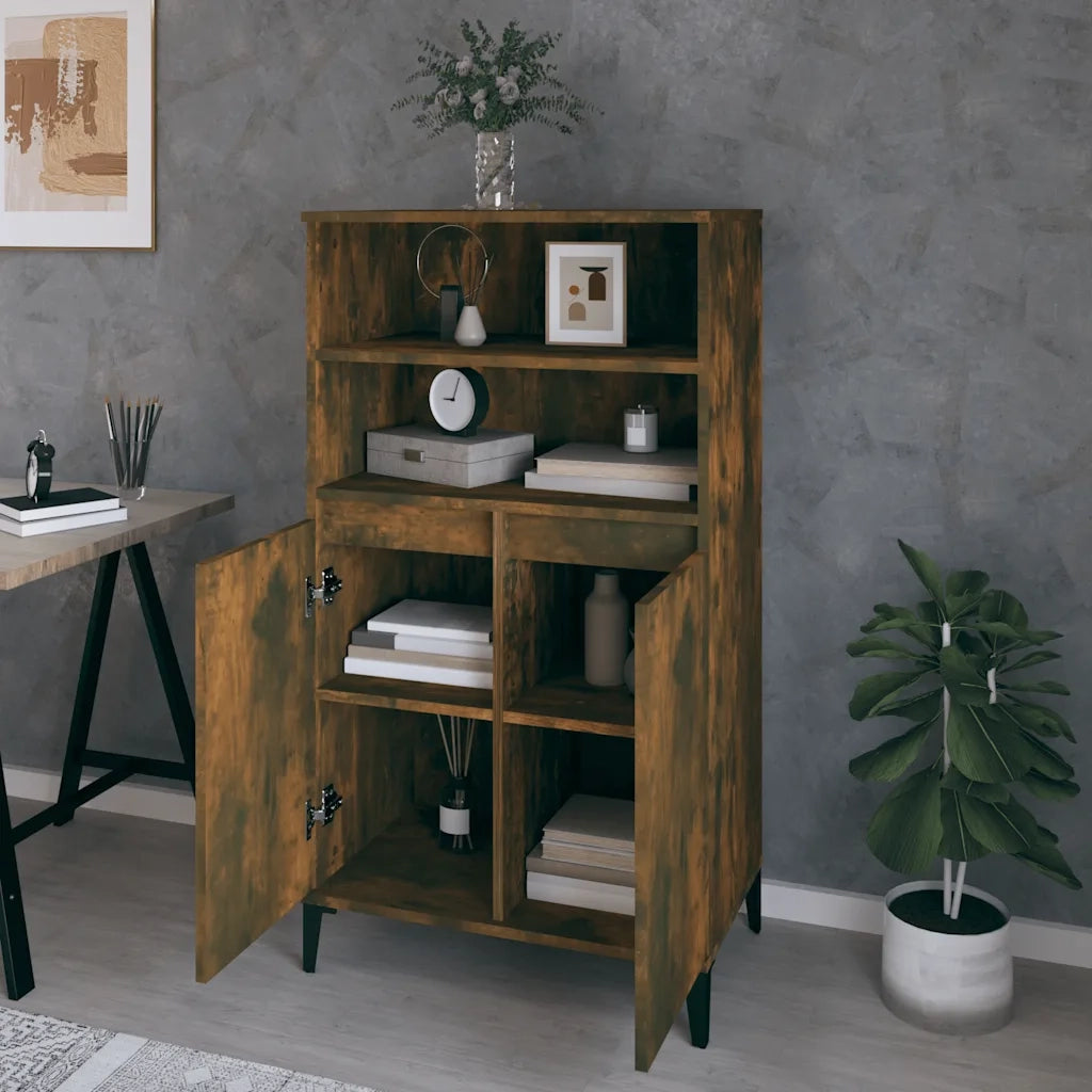 Credenza | Madia | Buffet da pranzo | Armadio da pranzo Rovere Fumo 60x36x110 cm in Legno Multistrato