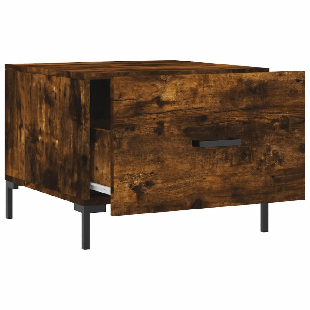 2 pz Tavolini salotto | Tavolino da caff¨¨ | Tavolino da Soggiorno Rovere Fumo 50x50x40cm Legno Multistrato