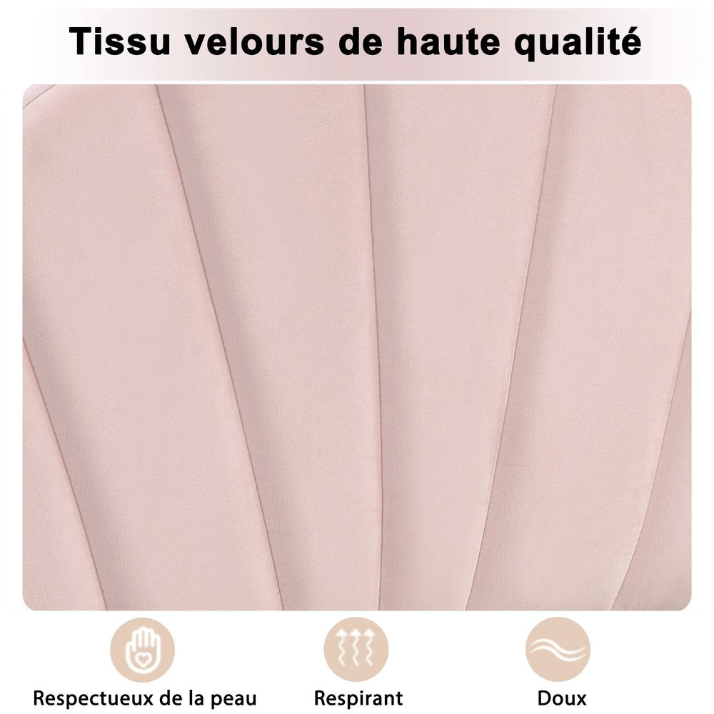 Letto Imbottito Matrimoniale in Velluto ¨C MINIMAL ¨C Rosa 140x190, Testiera Regolabile, Doghe in Legno