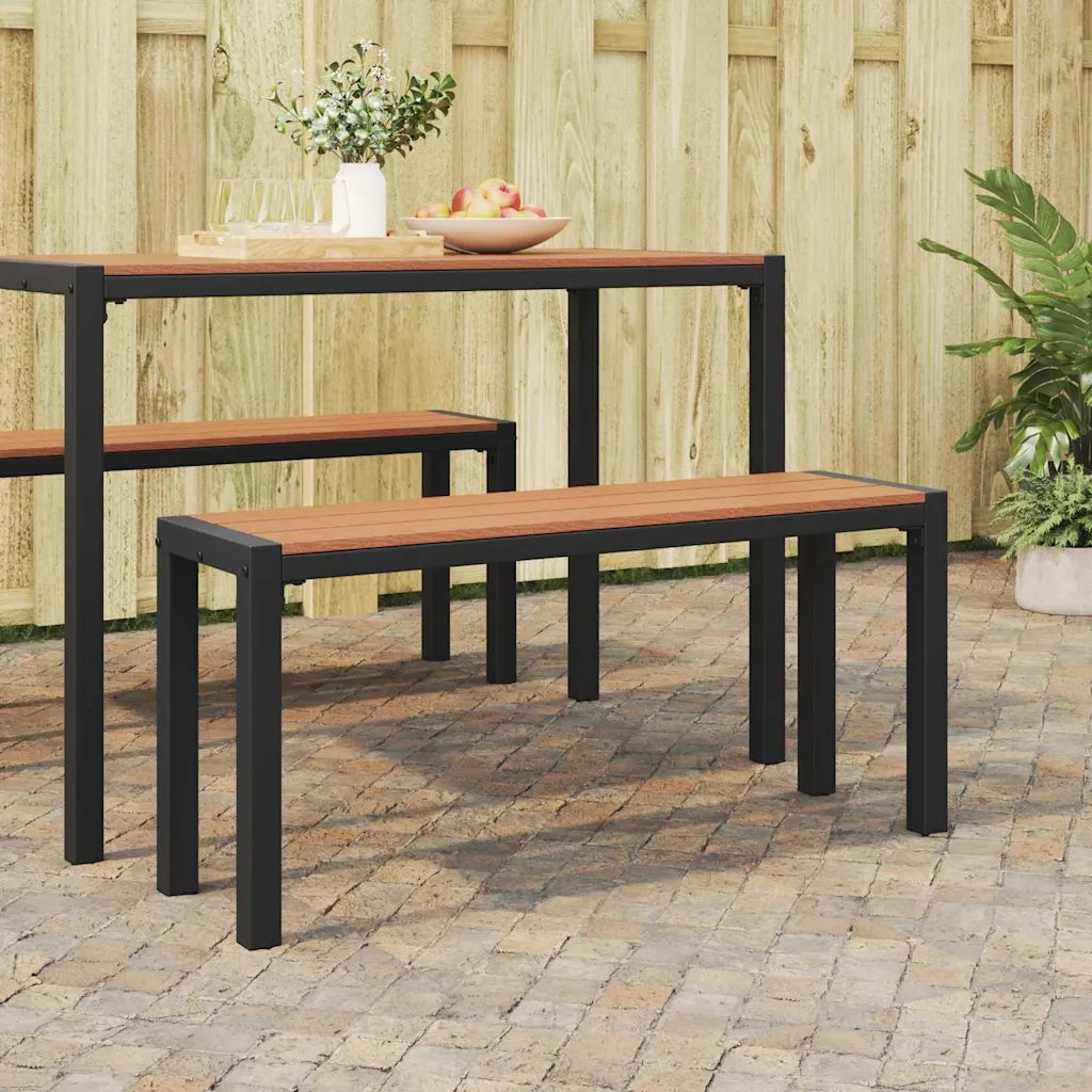 Panchina da giardino Marrone 100 x 28 x 45cm Acciaio 42001772