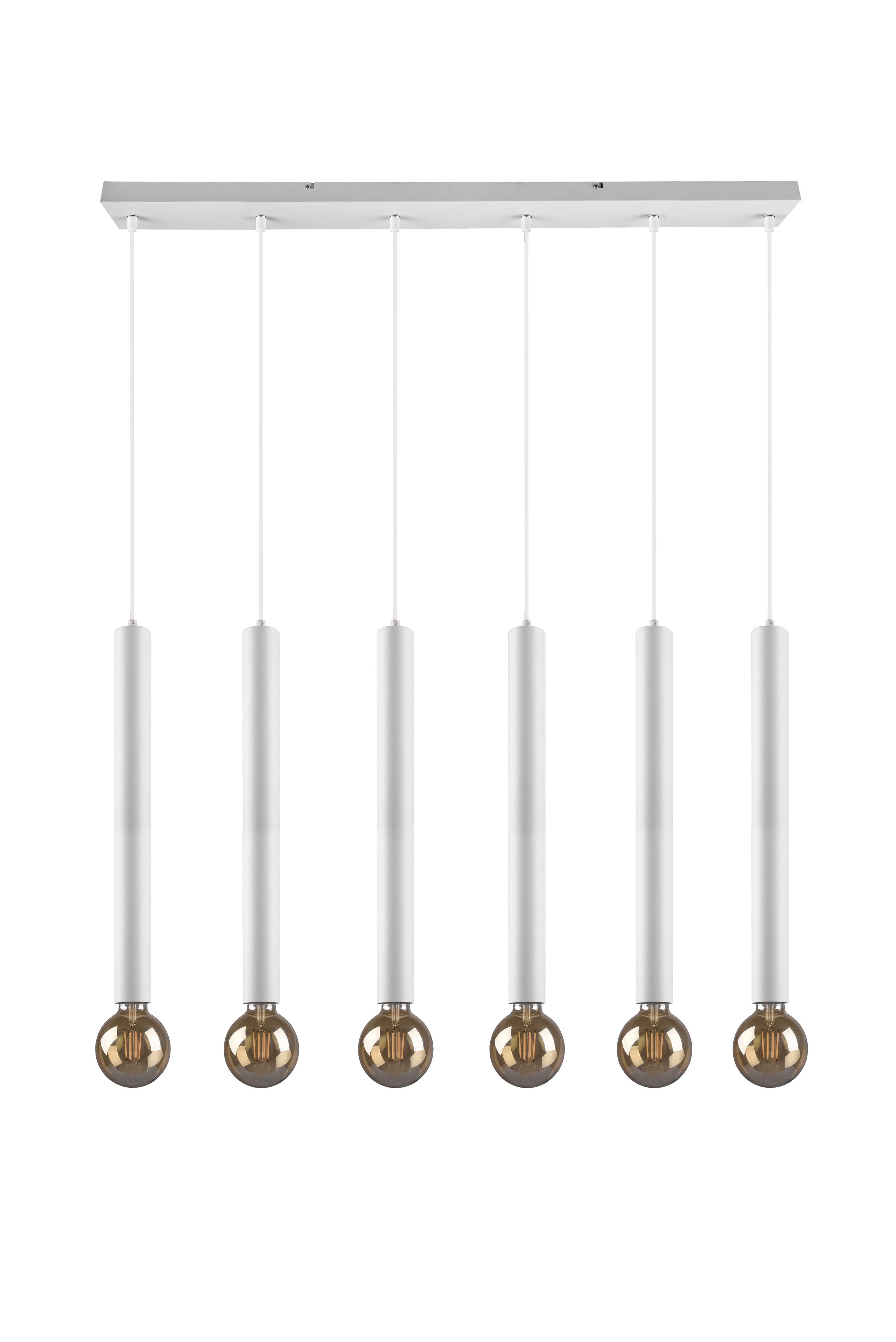 Lampada a Sospensione da Interno  E27 in Metallo Bianco Opaco