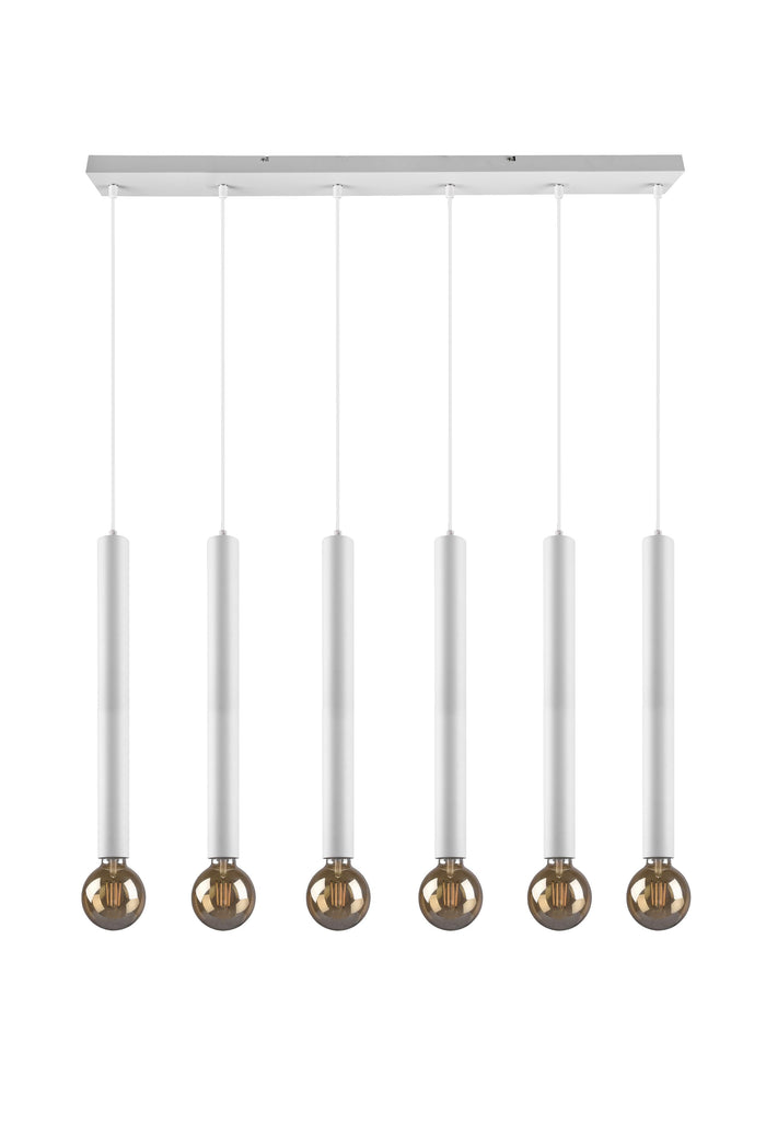 Lampada a Sospensione da Interno  E27 in Metallo Bianco Opaco