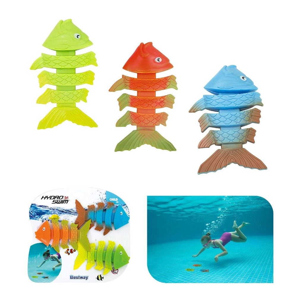 Trade Shop - Set Da 3 Pesciolini Colorati Gioco Subacqueo Da Immersione Per Bambini Dai 3+ Anni 26029 -
