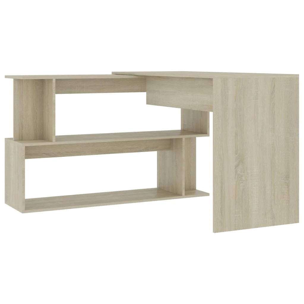 Scrivania angolare postazione computer unità studio computer rovere Sonoma 200 x 50 x 76 cm legno ingegnerizzato marrone 02_0023680