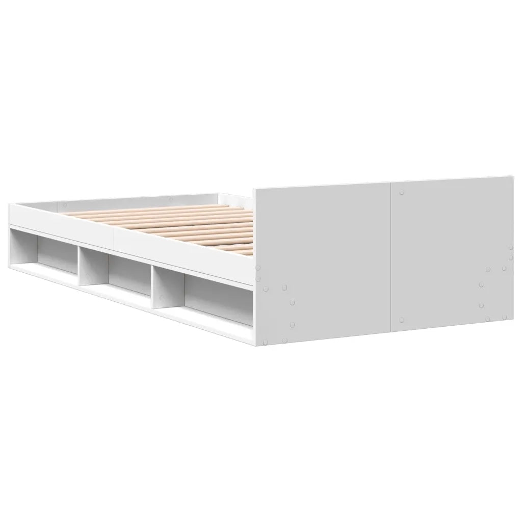 Giroletto con Cassetto Bianco 100x200 cm in Legno Multistrato 3280790