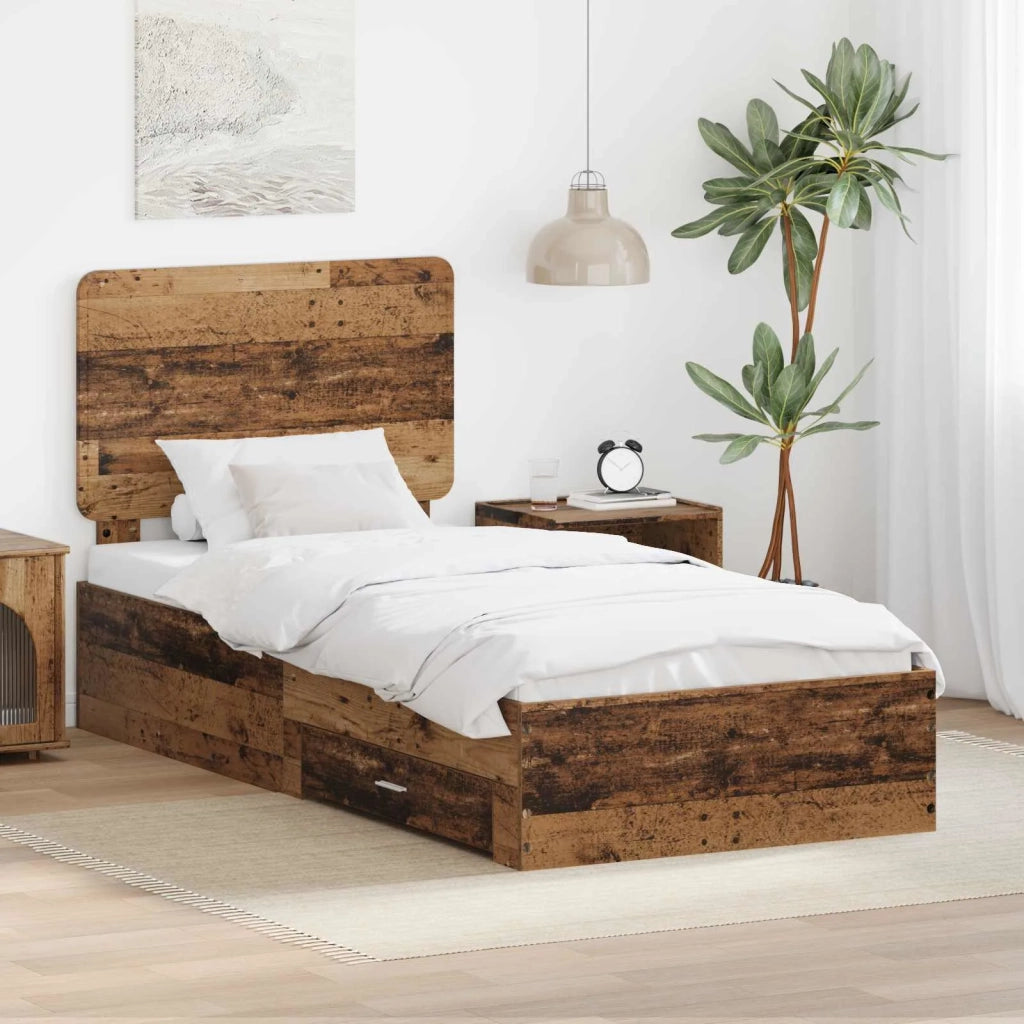 Struttura del letto con testiera Legno vecchio 100 x 200 cm 3412826