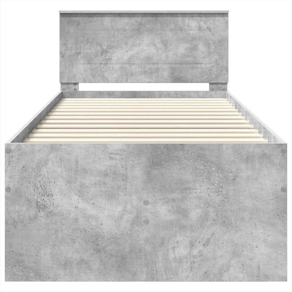 Daybed Grigio Cemento e Nero 70 x 190 cm Legno multistrato