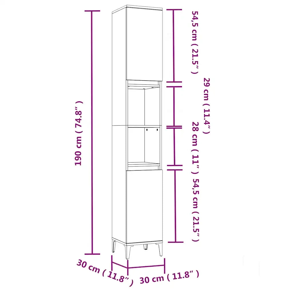 Set Mobili da Bagno 3 pz Rovere Fumo in Legno Multistrato 3185610