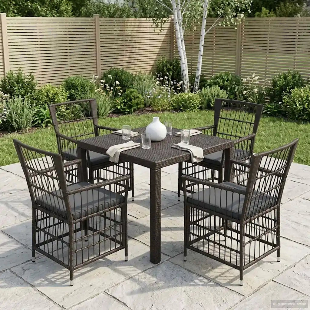 Sedie da giardino 4 pz Nero 42025130